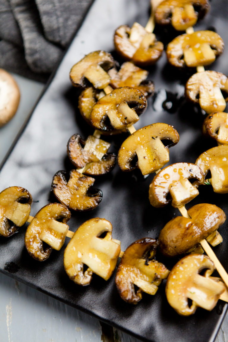 Balsamico-Champignon-Spieße vom Grill - Kuechenchaotin