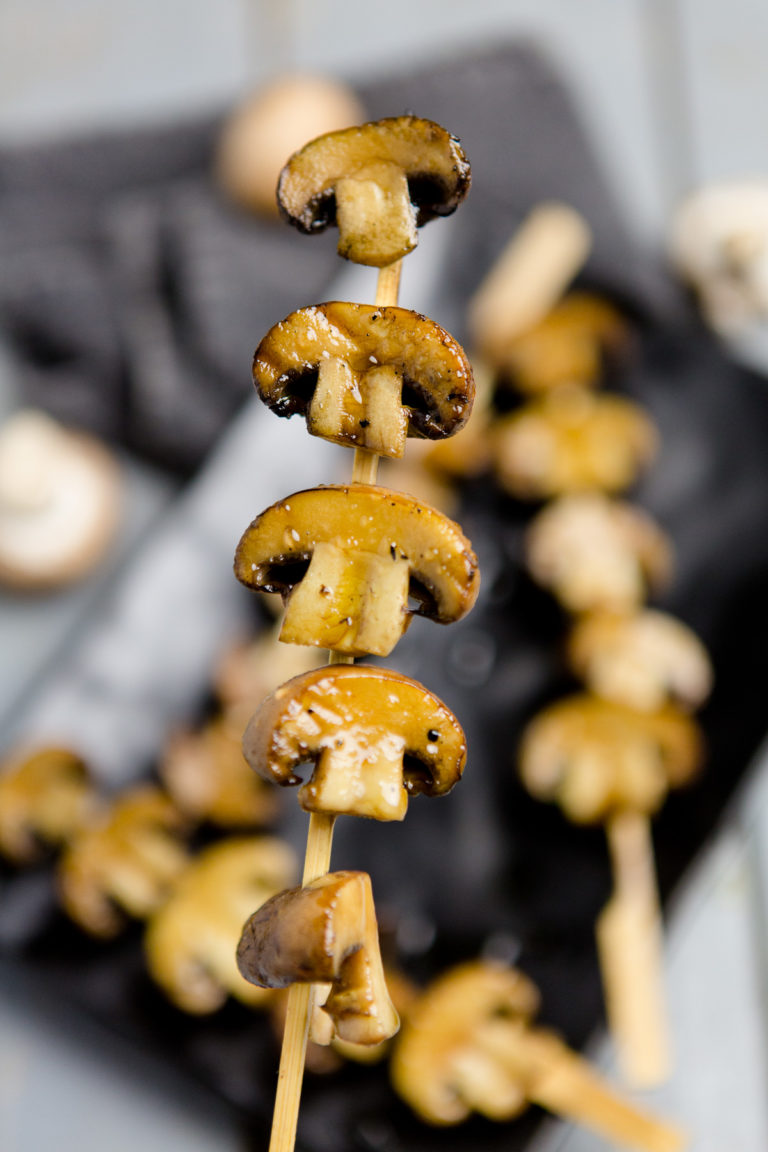 Balsamico-Champignon-Spieße vom Grill - Kuechenchaotin