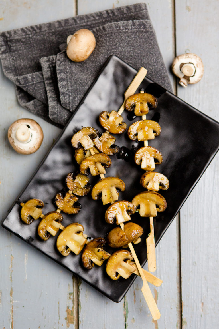 Balsamico-Champignon-Spieße vom Grill - Kuechenchaotin