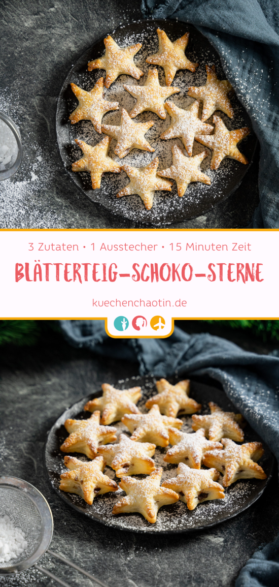 Blaetterteig-Schoko-Sterne-Rezept - Kuechenchaotin