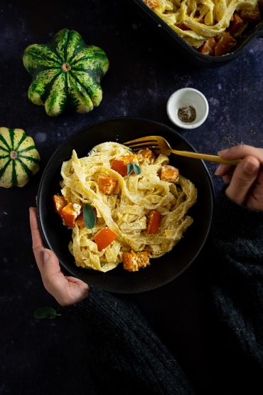 Gebackene Kürbis-RIcotta Pasta