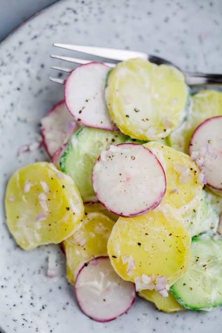 Kartoffelsalat mit Gurke und Radieschen - Kuechenchaotin