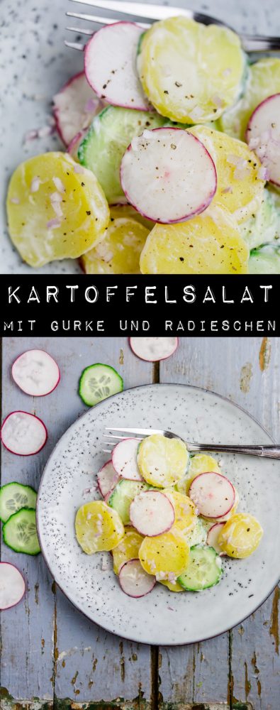 Kartoffelsalat mit Gurke und Radieschen - Kuechenchaotin