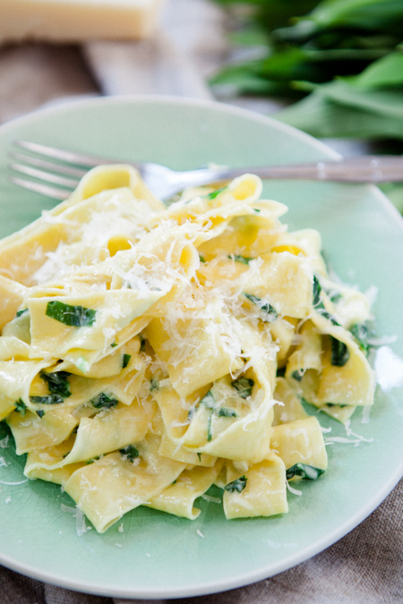 Pasta Mit Barlauch Sahne Sauce Grosse Barlauchliebe Kuechenchaotin