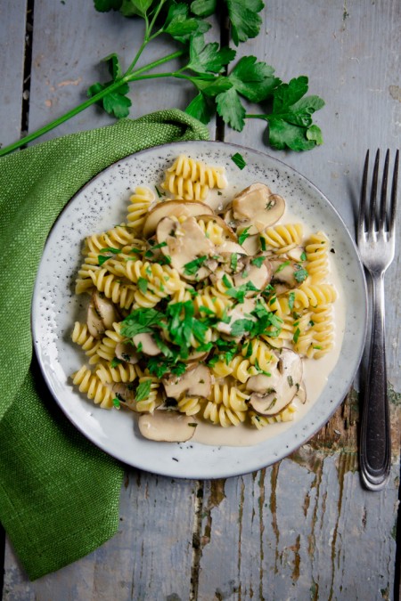 Pasta mit Champignon-Kräuterrahmsauce - Comfort Food - Kuechenchaotin