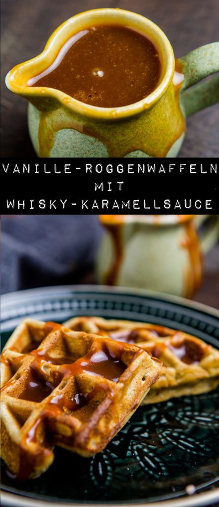 Vanille-Roggenwaffeln mit Whisky-Karamellsauce - www.kuechechaotin.de