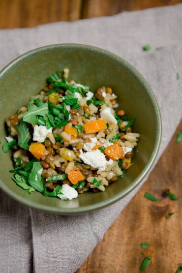 Leichtes Risotto mit Kürbis und Feta - http://kuechenchaotin.de